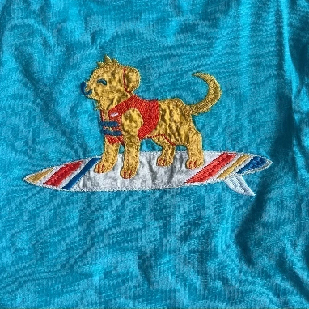 Harley Surfing Dog Shirt and Red Shorts Outfit Set Size 3-6 Months